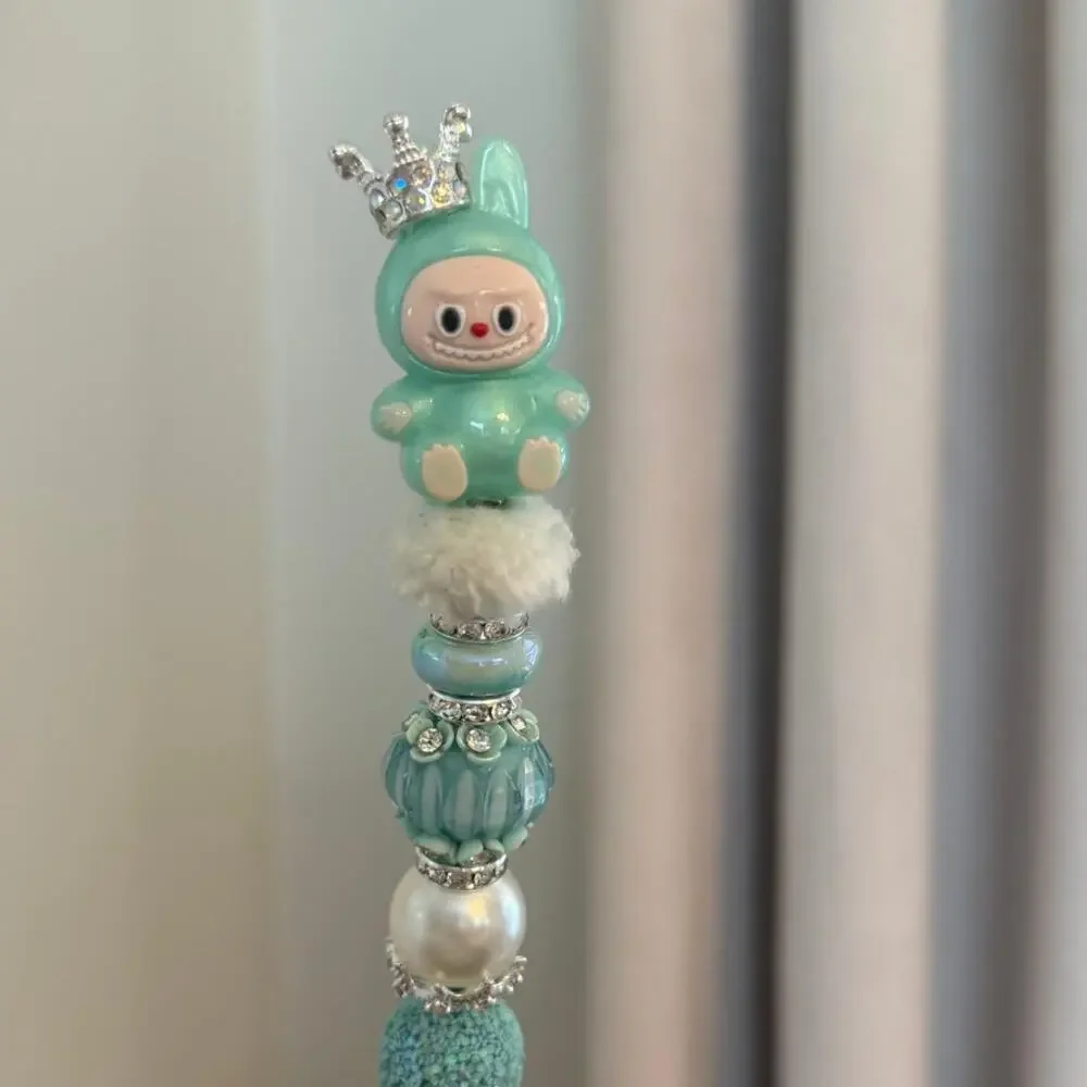 Teal Labubu Inspired Handmade Beaded Pen – Sustainable Charm | Unique Gift